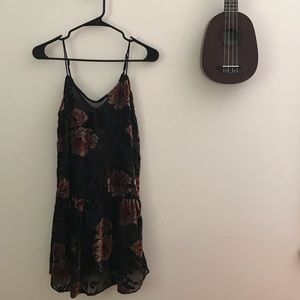 Black/Floral Sheer Dress